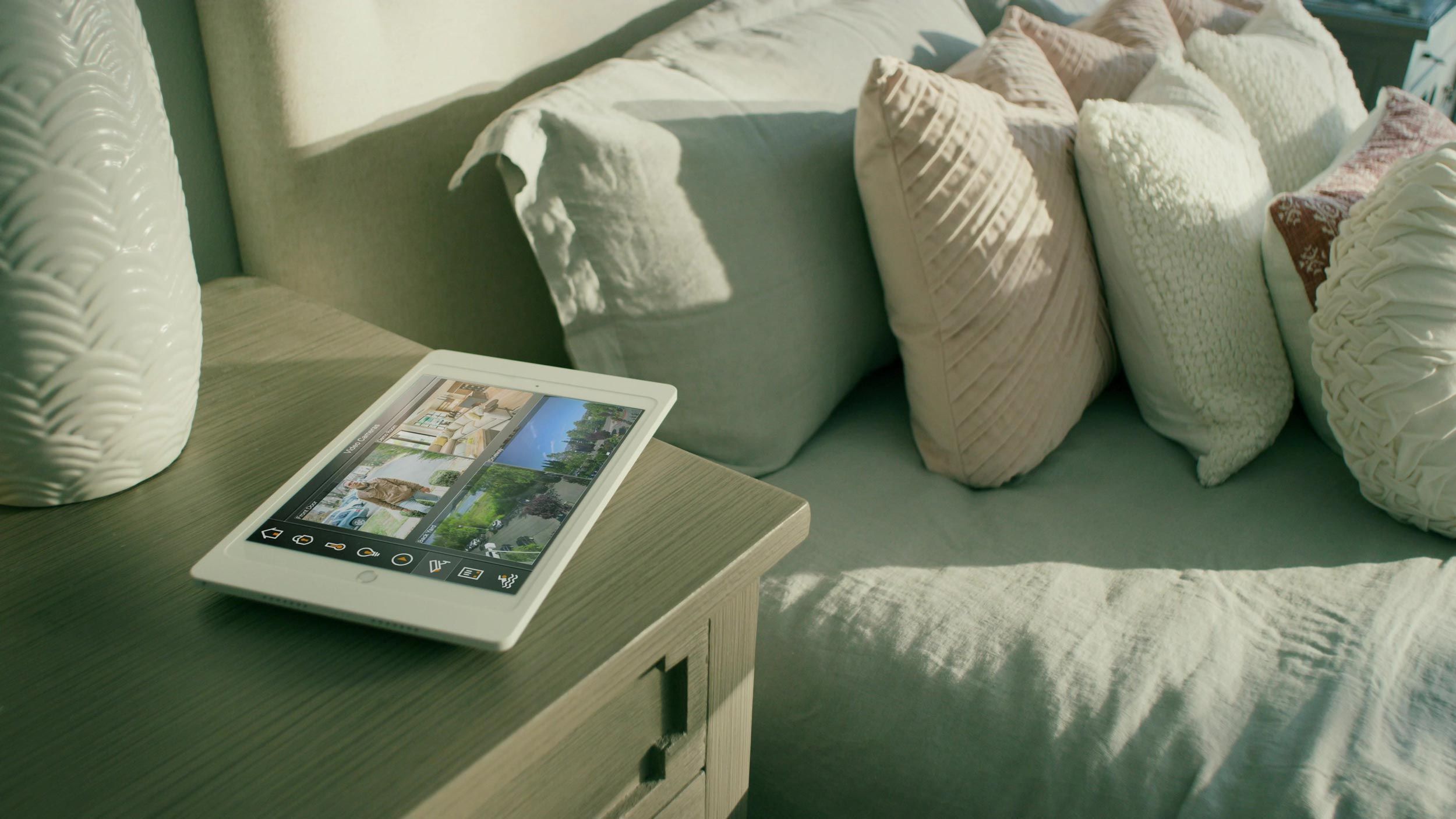 Bedroom with smart home control, lighting control and voice control